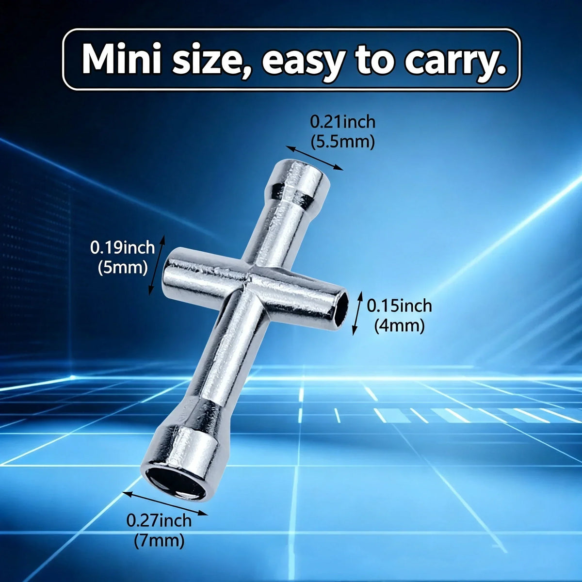 4 in 1 3D Printer Nozzle Tool M2 M2.5 M3 M4 Screw Nut Hexagonal Cross Wrench For E3D V5 V6 Bambu X1 P1 A1 Nozzle Mini Spanner