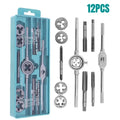12/20PCS Hand Tap and Die Set M3-M12 Screw Thread Plugs Straight Taper Reamer Tools Hardware Tool Portable Universal
