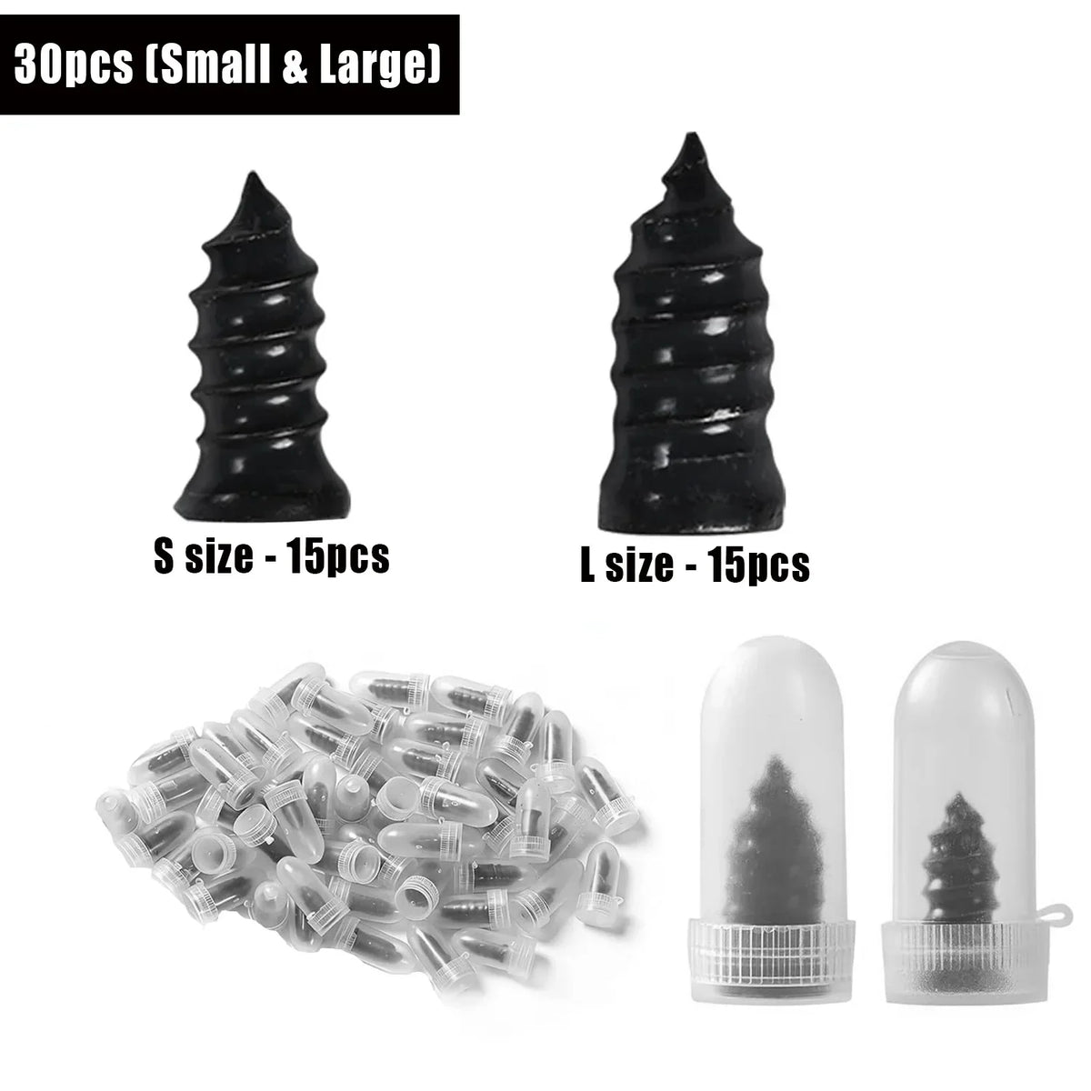 Spiral Tire Repair Plugs Rubber Screw Nails Puncture Patch Kit Quick Fix for Car Motorcycle Bike Vacuum Tires Tubeless