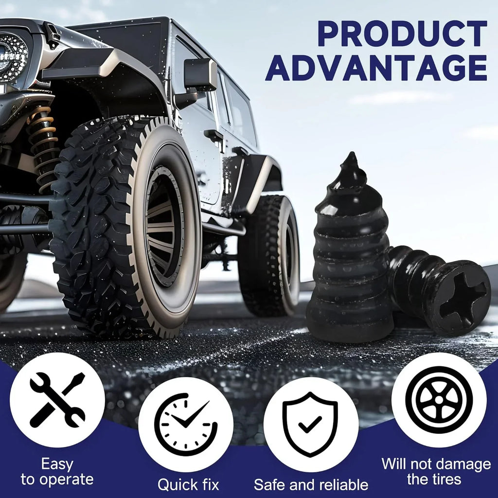 Spiral Tire Repair Plugs Rubber Screw Nails Puncture Patch Kit Quick Fix for Car Motorcycle Bike Vacuum Tires Tubeless